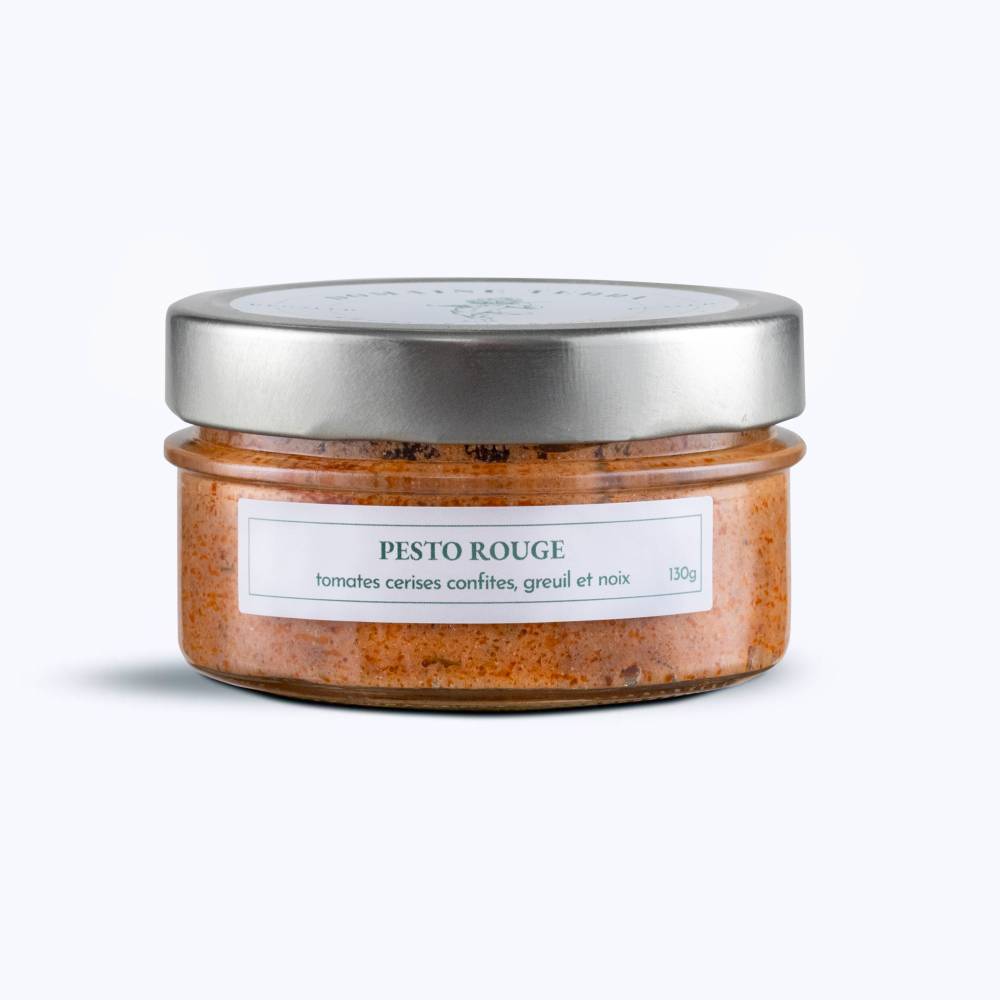Pesto rouge aux tomates cerises confites, greuil et noix - 130g