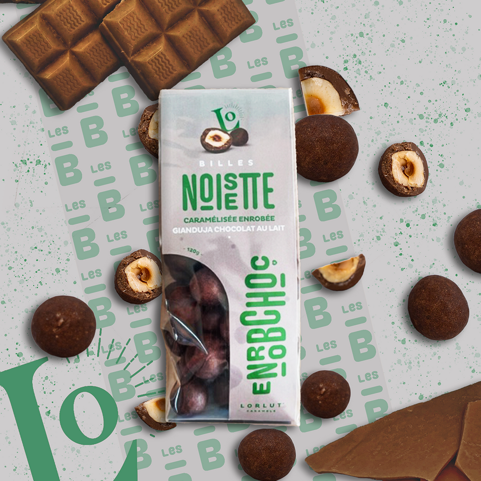 Noisettes Caramélisées Enrobées Gianduja Chocolat au Lait - 120gr