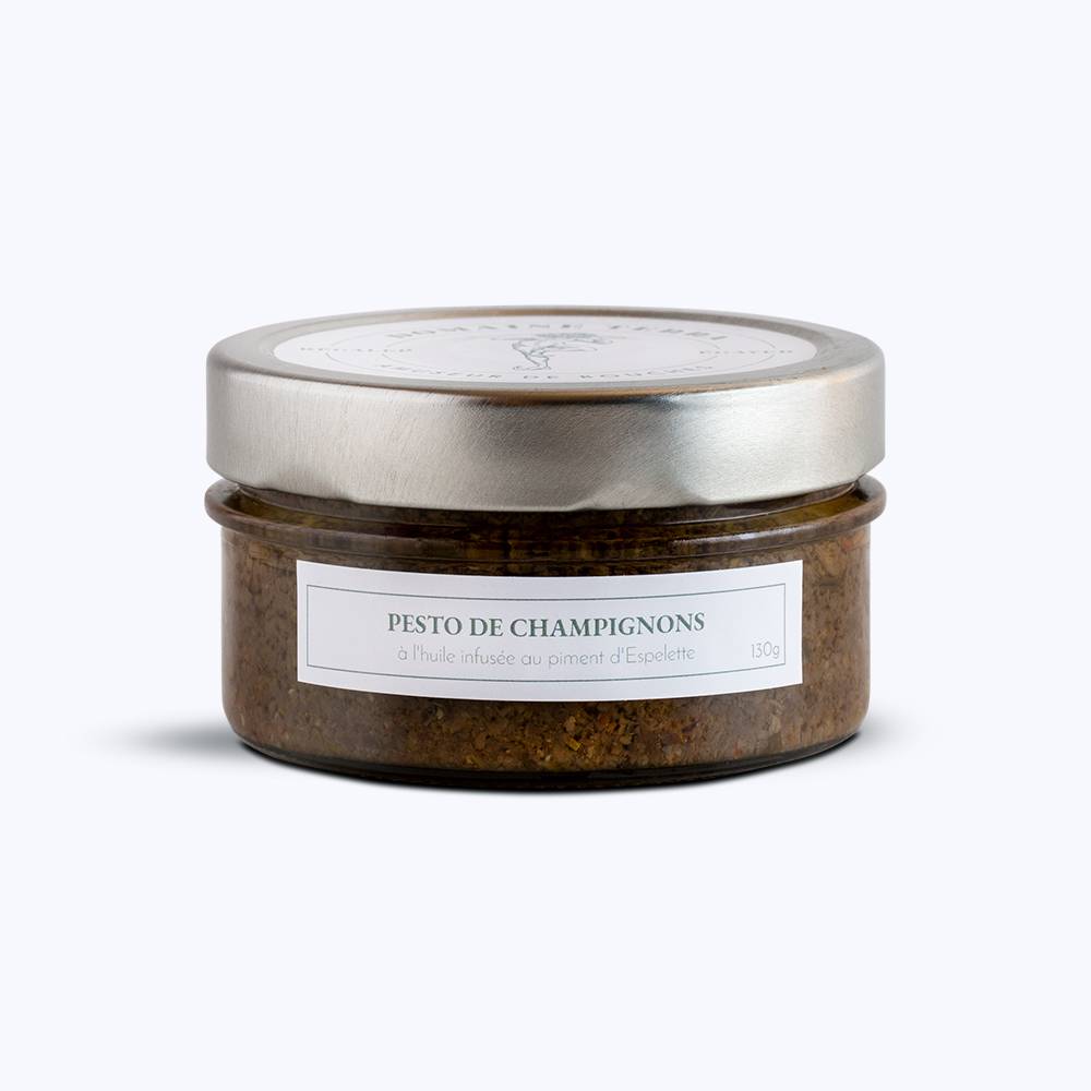 Pesto de champignon à l'huile infusée au piment d'Espelette et au fenouil - 130g