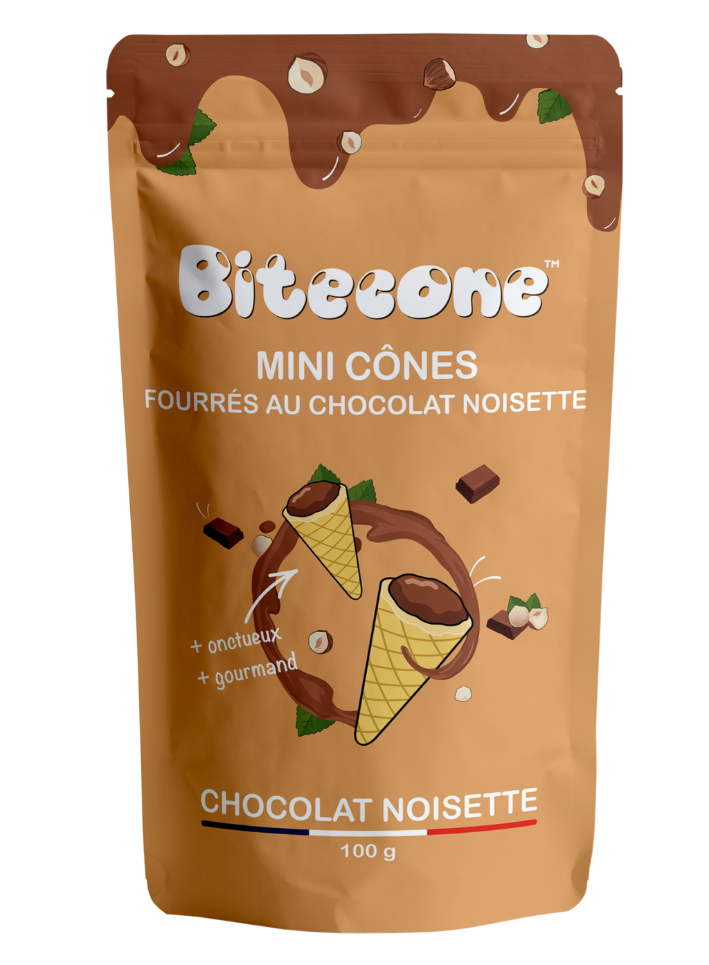 Bitecone mini cônes chocolat noisette 100gr