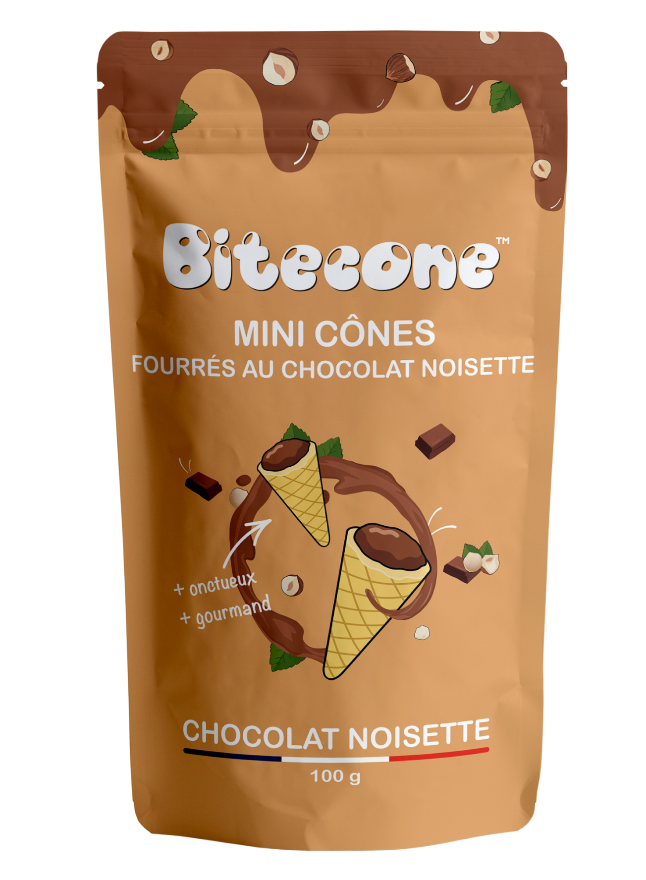 Bitecone mini cônes chocolat noisette 100gr