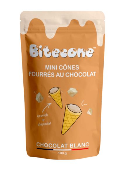 Bitecone mini cones chocolat blanc 100gr