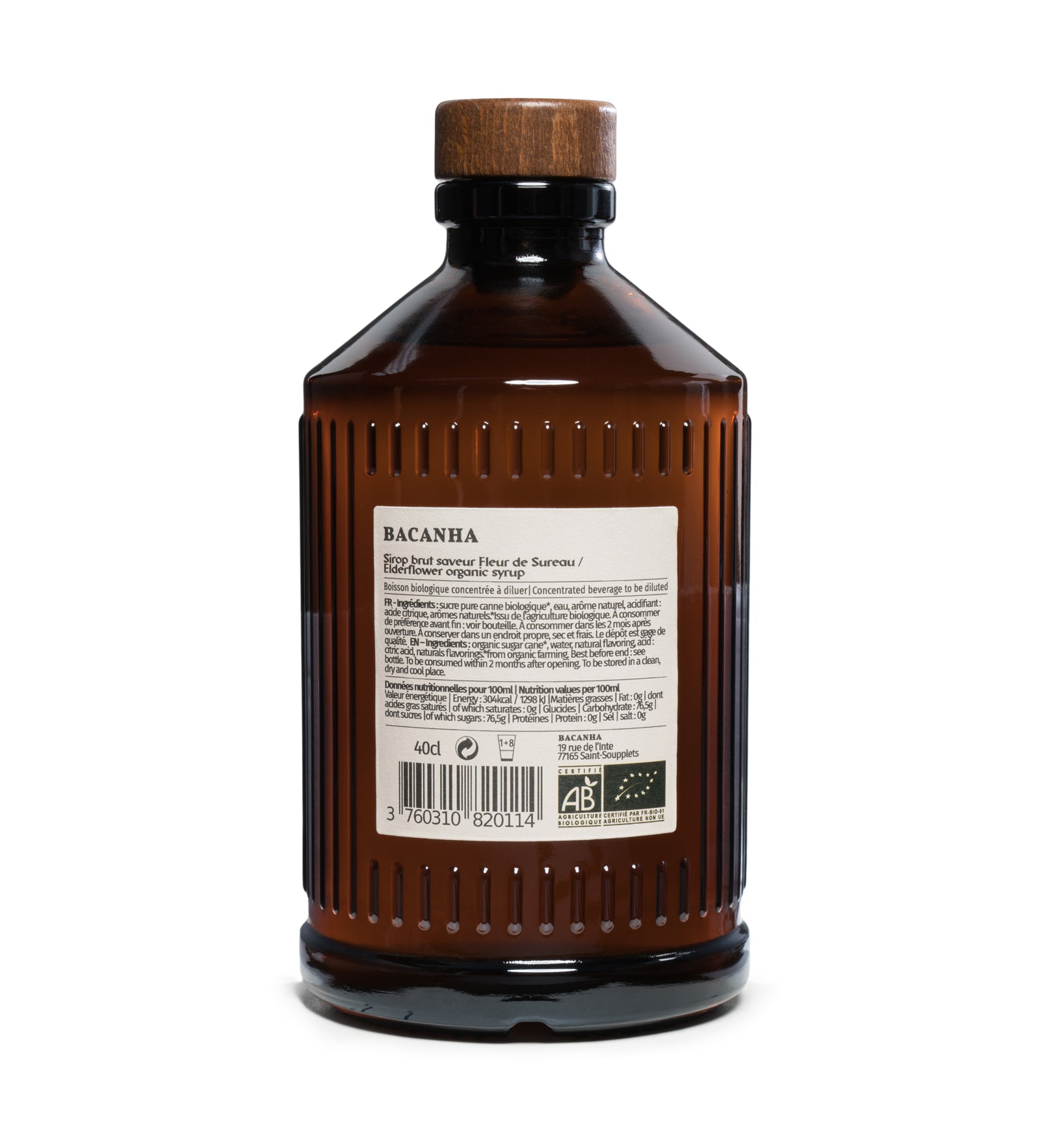 Sirop Brut de Fleur de Sureau Bio - 400 ml - Bacanha