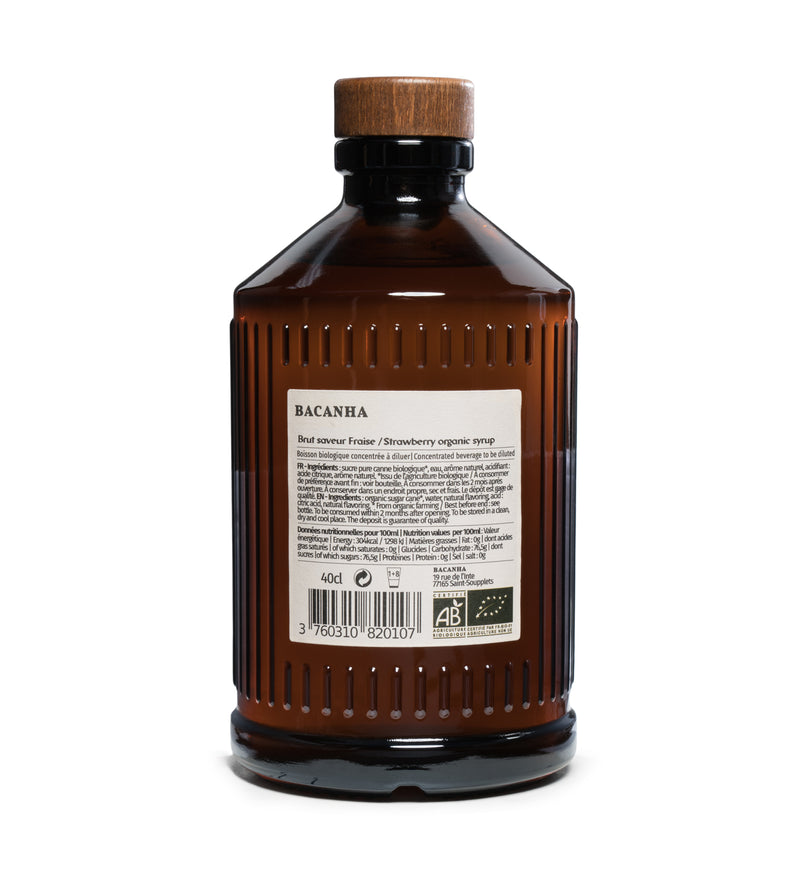 Sirop Brut de Fraise Bio - 400ml - Bacanha