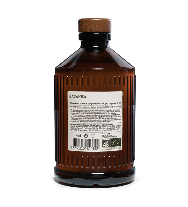 Sirop Brut de Gingembre Bio - 400 ml - Bacanha