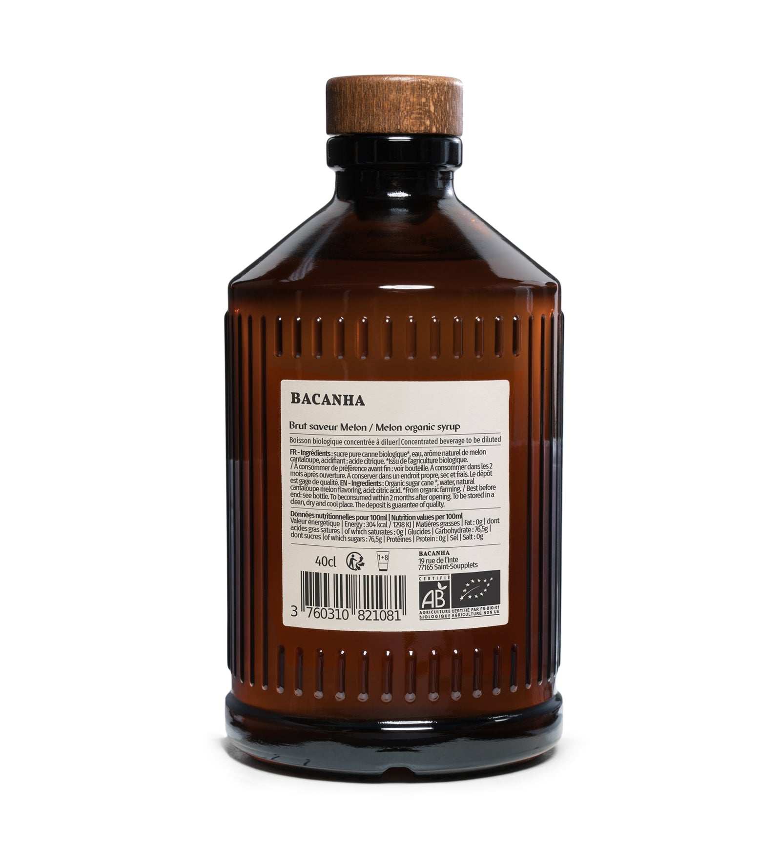 Sirop Melon Brut Bio - 400ml - Bacanha