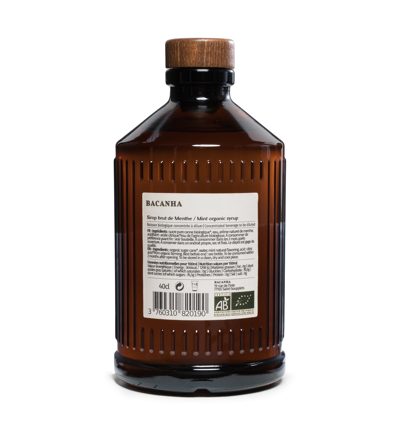 Sirop Brut de Menthe Bio - 400ml - Bacanha